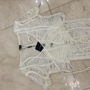 JLUXLABEL Cream Knit Swim Coverup